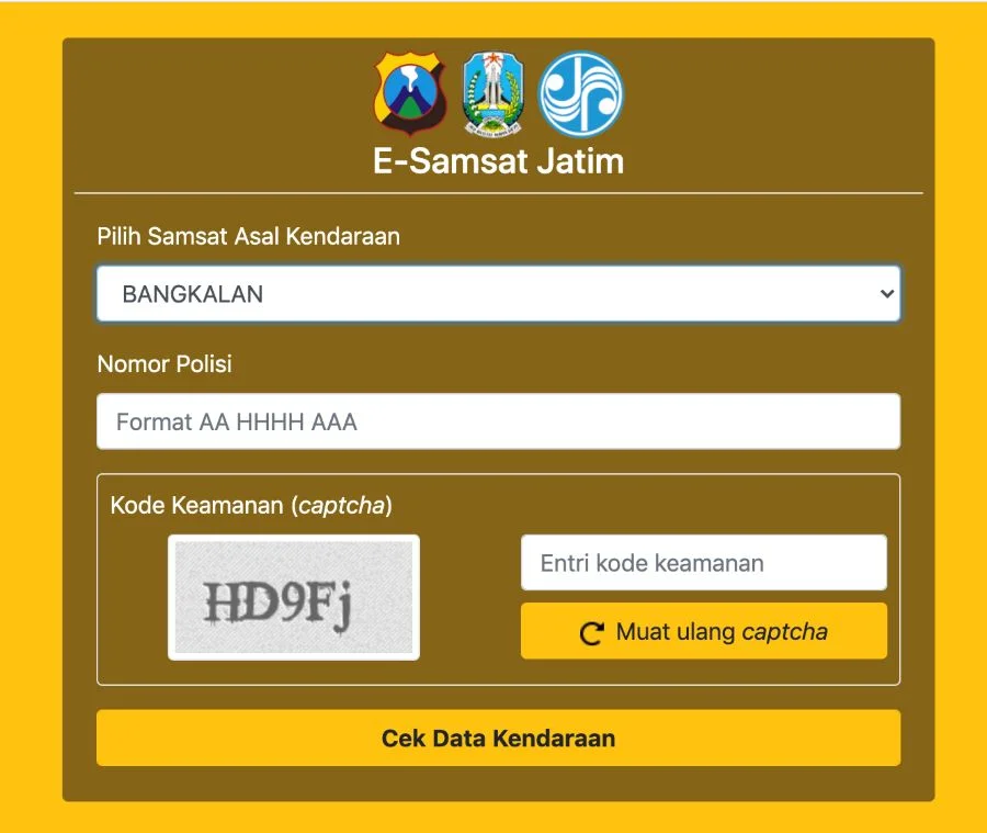Cek Pajak melalui Website e-Samsat