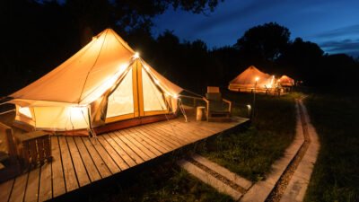 Gambaran glamping di Dieng